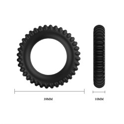 Set of 3 Titanium Silicone Penis Rings Black 6427885000347 Pénisz feltétek