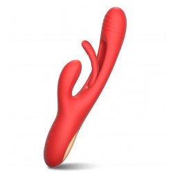 Magnus Vibrator, Vibrating & Patting, Silicone, USB, Red, 24 cm 6427885000293 Vízálló vibrátorok Segédeszközök