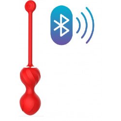 Reddish Vaginal Balls Mobile APP, Bluetooth Control, Silicone, USB, Red, 22 cm 6427885000705 Gésagolyók Gésagolyók
