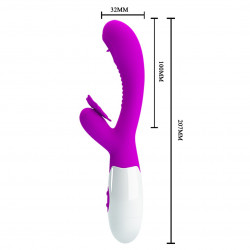 Pretty Love Moth Vibrator, 12 Vibration Modes, 3 Tongue Movement Rhythms, Silicone, Purple, 20.7 cm 6959532327311 Multifunkciós
