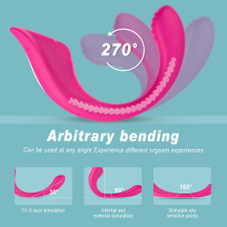 Dual Stimulator Bendable Nifty Remote Control 9 Modes Vibration Silicon USB Pink Multifunkciós
