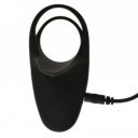 Double Ring For Penis Remote Control 10 Vibration Modes USB Black Silicone 5000128004107 Pénisz feltétek