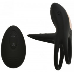 Double Ring For Penis Remote Control 10 Vibration Modes USB Black Silicone 5000128004107 Pénisz feltétek Pénisz feltétek