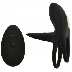 Double Ring For Penis Remote Control 10 Vibration Modes USB Black Silicone 5000128004107 Pénisz feltétek Pénisz feltétek