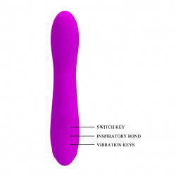 Pretty Love Anthony Vibrator, 12 Vibration Modes, 12 Suction Modes, Silicone, USB, Purple, 19 cm  6959532331608 Multifunkciós