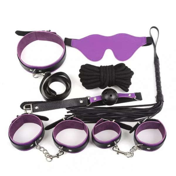 7 részes BDSM szett lila/fekete színű  5000128046039 szett