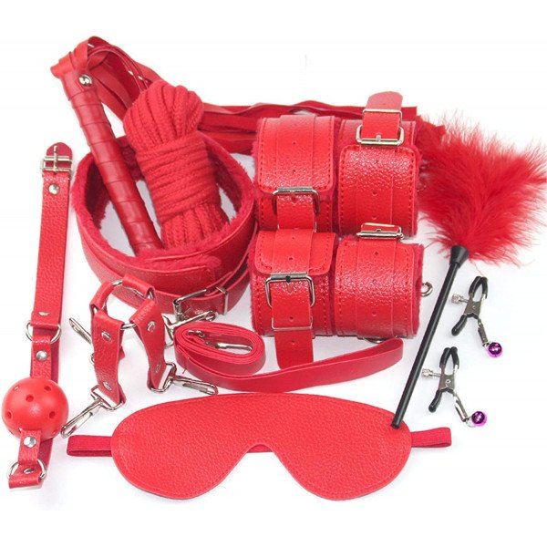 BDSM Kit 10 Piece, Red 5000128045964 szett