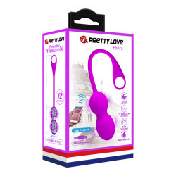 Elvira Kegel Balls 12 Vibration Modes, Silicone, USB, Bluetooth Control, Free App, Purple 14.5 cm Gésagolyók