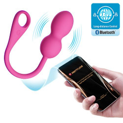 Elvira Kegel Balls 12 Vibration Modes, Silicone, USB, Bluetooth Control, Free App, Purple 14.5 cm Gésagolyók