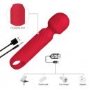 Cherry Wand Vibrator, 12 Vibration Modes, Silicone, USB, Red, 13.5 cm,  Velvet Obsession 6427885000071 Multifunkciós