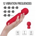 Cherry Wand Vibrator, 12 Vibration Modes, Silicone, USB, Red, 13.5 cm,  Velvet Obsession 6427885000071 Multifunkciós