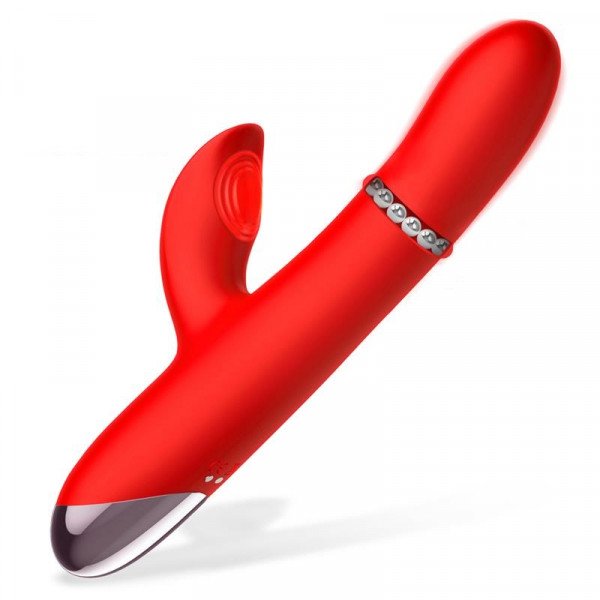 Vibrator RED Divya Vibration, Up&Down Ring Beads, USB, Silicon, 22 cm 8436583799246 Multifunkciós