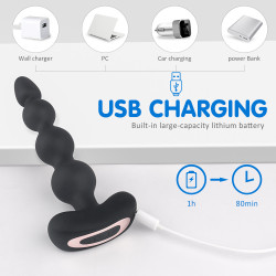 Anal Ball Andrew Remote Control Silicon USB Black 5000128058872 Anál