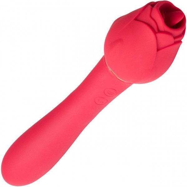 Petaly Stimulator Dual Vibrator 10 Vibration Modes + 5 Modes Licking Silicon USB Red 6427885003393 Multifunkciós