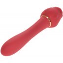 Petaly Stimulator Dual Vibrator 10 Vibration Modes + 5 Modes Licking Silicon USB Red 6427885003393 Multifunkciós