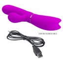 Pretty Love Rabbit Vibrator, 12+4 Stimulating Modes, Silicone, USB, Purple, 20.8 cm  6959532333961 Multifunkciós