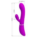 Pretty Love Rabbit Vibrator, 12+4 Stimulating Modes, Silicone, USB, Purple, 20.8 cm  6959532333961 Multifunkciós