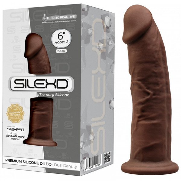 Thermo Reactive Silicone Dildo With Double Density Memory Brown 15 Cm  8433345220789 Dildo