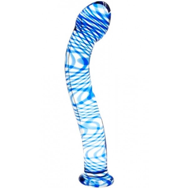 G-Spot Dildo, Premium Glass, Blue, 19 cm 6427885002570 Üvegből