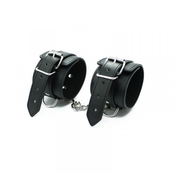 Black Ecological Leather Adjustable Handcuffs Bilincsek