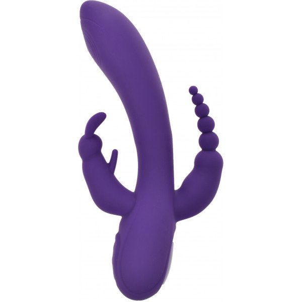 Triple Power Vibrator 10 Vibration Modes Silicon USB Purple 22.5 Cm  6427885000750 Multifunkciós