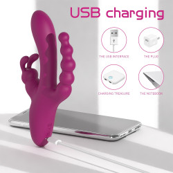 Flirt Vibrator, 9 Vibration Modes, Silicone, USB, Red, 21.6 cm,  5000128053839 Multifunkciós