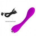 Bendable Pretty Love Yedda Vibrator, 12 Vibration Modes, Silicone, USB, Purple, 17.1 cm Multifunkciós