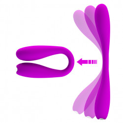 Bendable Pretty Love Yedda Vibrator, 12 Vibration Modes, Silicone, USB, Purple, 17.1 cm Multifunkciós