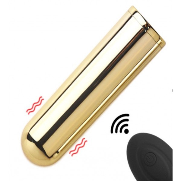 Bullet Vibrator 10 Modes Vibration Remote Control Gold 7.5 Cm 5000128032803 Csiklóizgatók