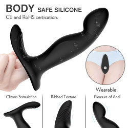 Giles Remote Control Stimulator 9 Vibration Modes Black USB Silicone 12 Cm 5000128027014 Anál