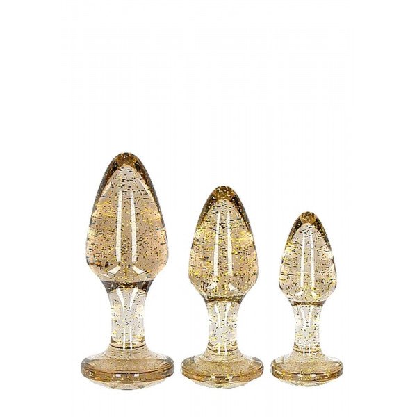 Acrylic Goldchip Butt Plug Set - Gold 8714273544162 Anál