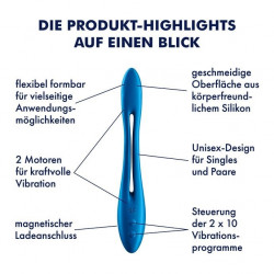 Satisfyer Elastic Joy Multi Vibrator Blue Multifunkciós