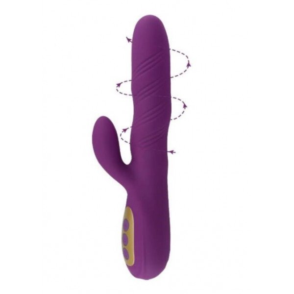 Lizzie Rabbit Vibrator, Vibrating&Twisting, 10+4 Stimulating Modes, Silicone, Magnetic USB, Purple, 24 cm 6427885002099 Multifunkciós