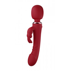 Wand&Rabbit Great Mix Vibrator, 10+10 Strong Vibration Modes, Silicone, USB, Red, 24.6 cm, Velvet Obession  6427885004659 Multifunkciós Multifunkciós