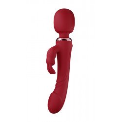 Wand&Rabbit Great Mix Vibrator, 10+10 Strong Vibration Modes, Silicone, USB, Red, 24.6 cm, Velvet Obession  6427885004659 Multifunkciós Multifunkciós