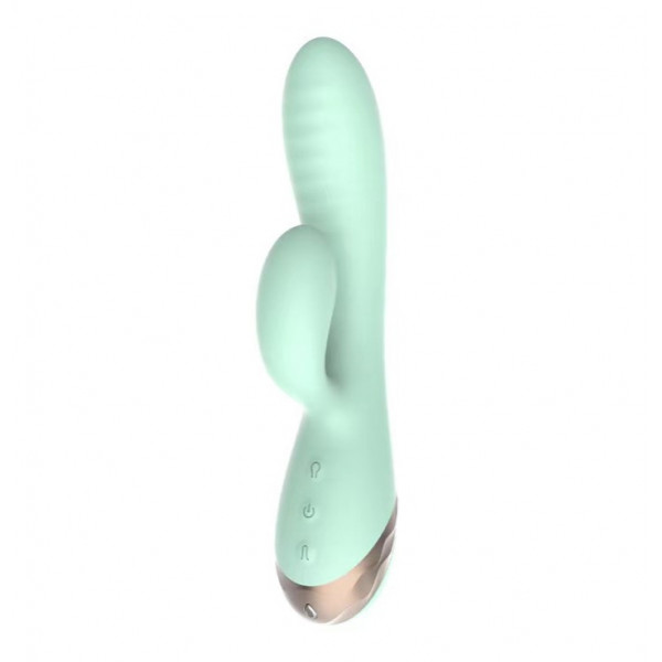 Rabbit Inflatable Sahara Vibrator, 10 Vibration Modes, Silicone, Magnetic USB, Green, 19.5 cm, Sensations 6427885005083 Multifunkciós