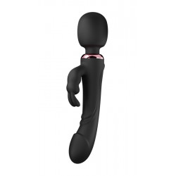 Wand&Rabbit Great Mix Vibrator, 10+10 Strong Vibration Modes, Silicone, USB, Black, 24.6 cm, Mokko Toys, Velvet Obession 6427885004666 Multifunkciós Multifunkciós