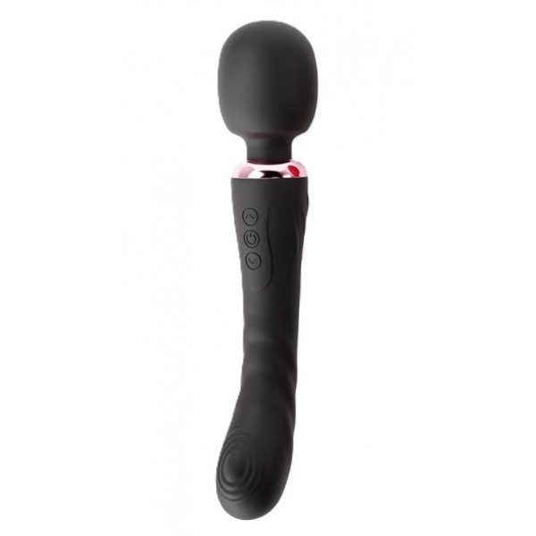 Great Wand Vibrator, 10+10 Vibration Modes, Silicone, USB, Black, 24.6 cm, Mokko toys, Velvet Obession 6427885004642 Multifunkciós