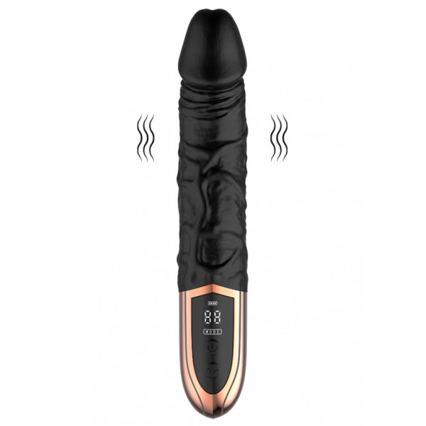 Black Orchid Vibrator, LCD Screen, 12 Vibration Modes, Silicone, Magnetic USB, Black, 23 cm 6427885002631 Multifunkciós