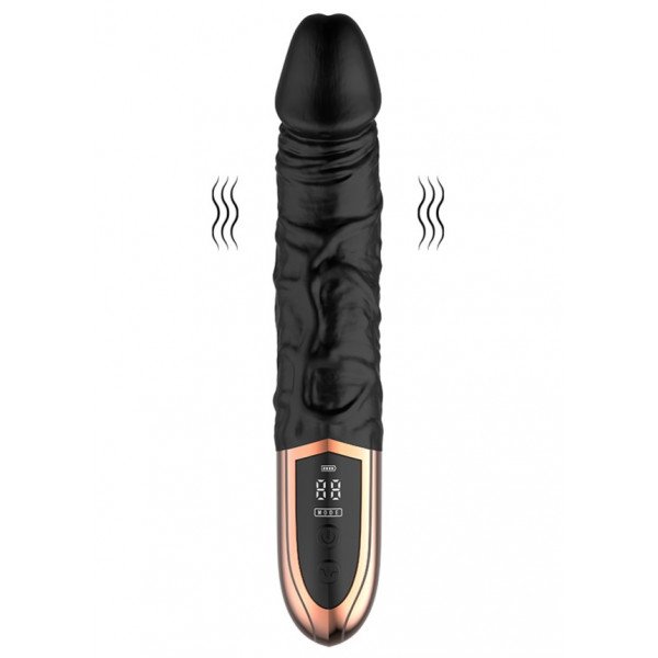 Black Orchid Vibrator, LCD Screen, 12 Vibration Modes, Silicone, Magnetic USB, Black, 23 cm 6427885002631 Multifunkciós