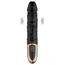 Black Orchid Vibrator, LCD Screen, 12 Vibration Modes, Silicone, Magnetic USB, Black, 23 cm 6427885002631 Multifunkciós Multifunkciós