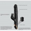 Midnight Rabbit Vibrator, 10 Thrusting Modes, 10 Vibration Modes, Silicone, USB, Black, 24.5 cm 6427885000132 Multifunkciós