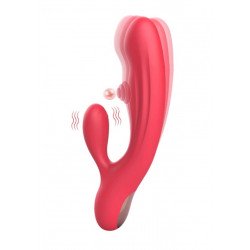 Rabbit Crush Vibrator, 10+10 Stimulating Modes, Silicone, Magnetic USB, Red, 20.5 cm  6427885002143 Multifunkciós Multifunkciós
