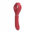 Lothus Vibrator, 7+7 Vibration Modes, Silicone, Magnetic USB, Red, 21.5 cm 6427885002617 Multifunkciós