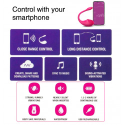 You Vibrator Smart Eva App Control Bluetooth USB Roz 22 Cm  6427885000477 Multifunkciós