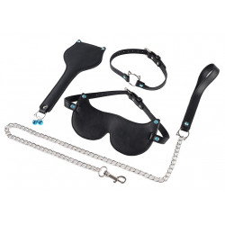Set BDSM cu Strasuri Lady Cat, 3 Piese, Negru, JGF Toys 5000128049597 szett Fetish