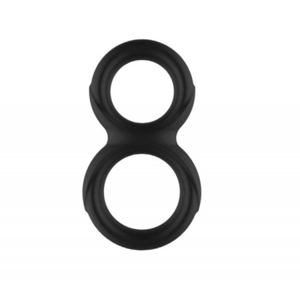 Double C-Ring, Liquid Silicone, Black, Mighty Warrior 6427885004802 Gyűrűk