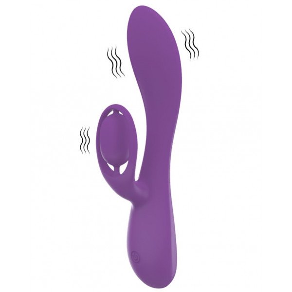 Dahlia Rabbit Vibrator, 10 Vibration Modes, Liquid Silicone, USB, Purple, 19.5 cm, Velvet Obsession 6427885002624 Multifunkciós