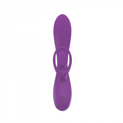 Dahlia Rabbit Vibrator, 10 Vibration Modes, Liquid Silicone, USB, Purple, 19.5 cm, Velvet Obsession 6427885002624 Multifunkciós