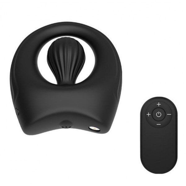 Melek Penis Ring, 10 Vibration Modes, Remote Control, Liquid Silicone, Magnetic USB, Black, Mighty Warrior  6427885003126 Gyűrűk